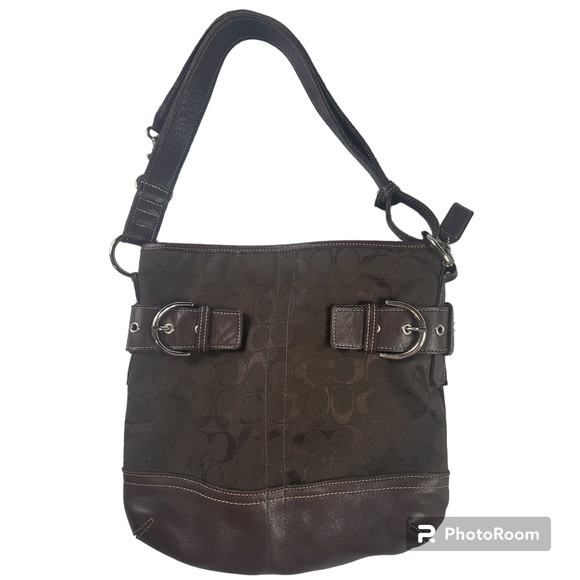 Coach Handbags - COACH SOHO Brown Signature Hobo X-Body Bag 3574